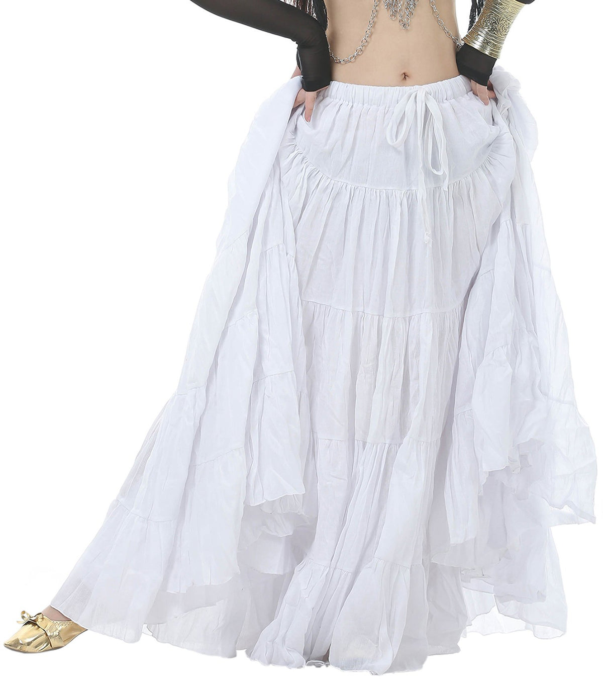 Astage Woman Belly Dance Full Circle Maxi Trible Skirts Linen Bohe Dress
