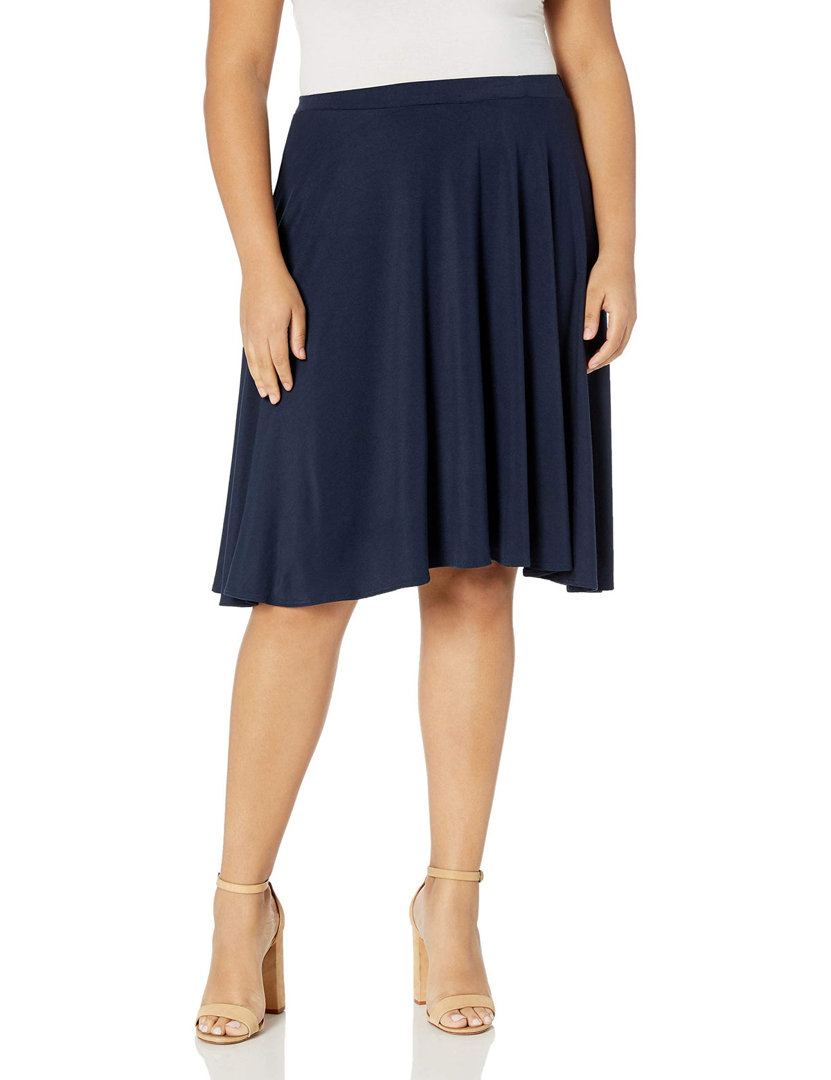 Star Vixen Women's Plus-Size Knee Length Full Skater Skirt