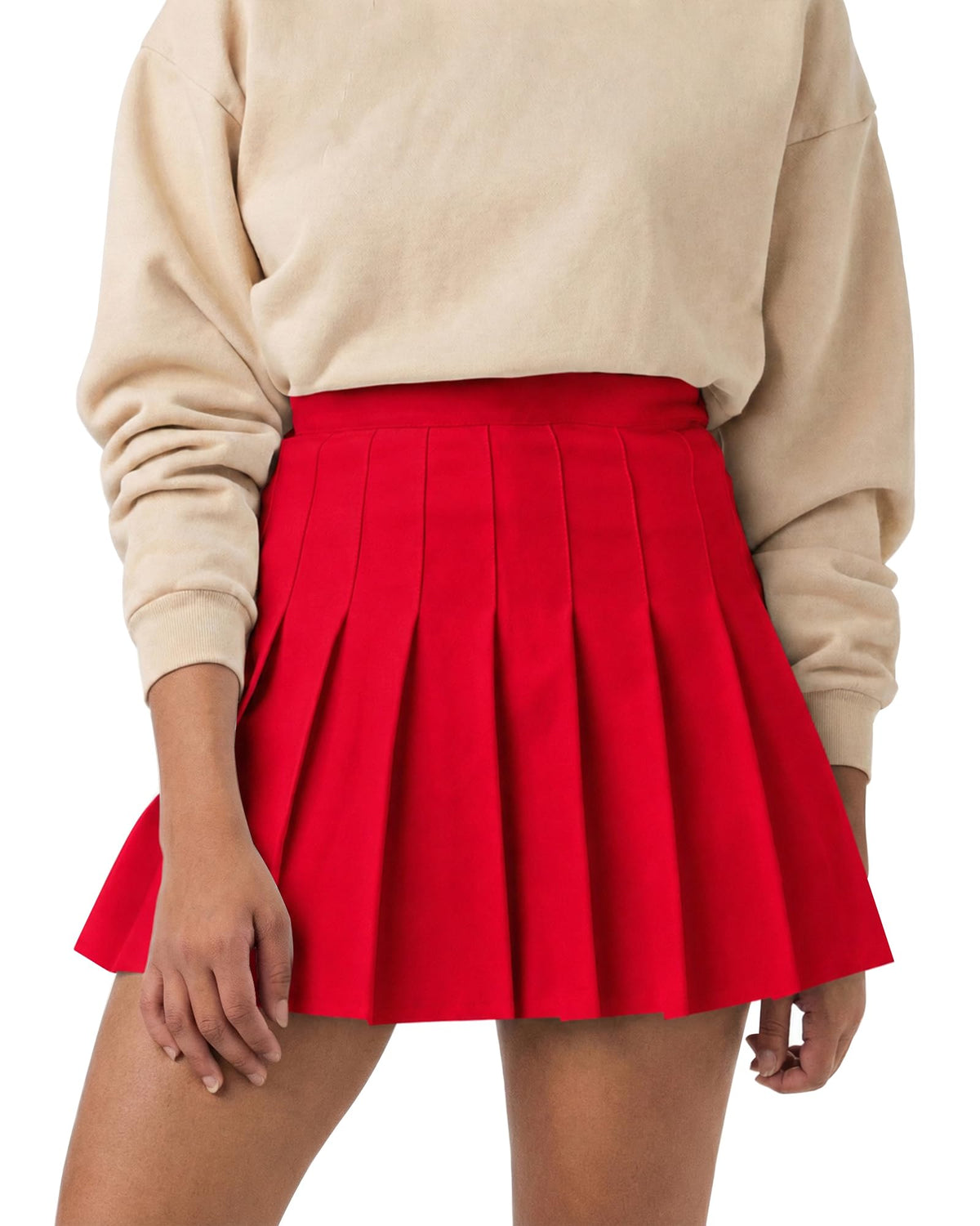 SCKTOO Women's High Waist A-Line Pleated Tennis Mini Skirt Built-In Shorts