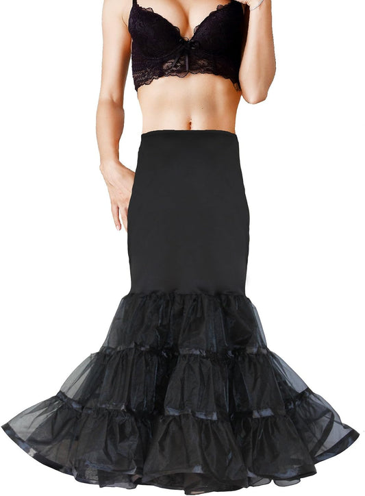 Women Mermaid Petticoat Fishtail Underskirt Trumpet Crinoline for Mermaid Wedding Dress
