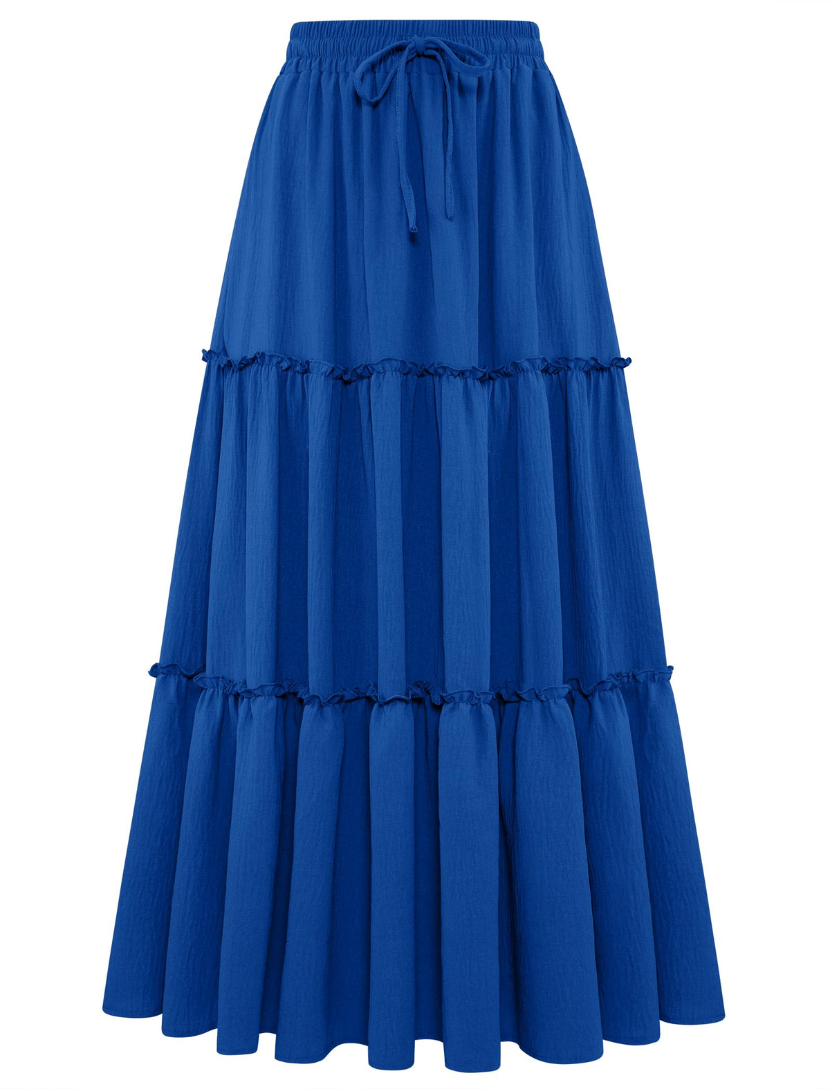 Arolina Women's Summer Maxi Skirt Trendy High Waist Pleated Ruffle Long Skirts Flowy Beach Boho Skirt Dress with Pockets