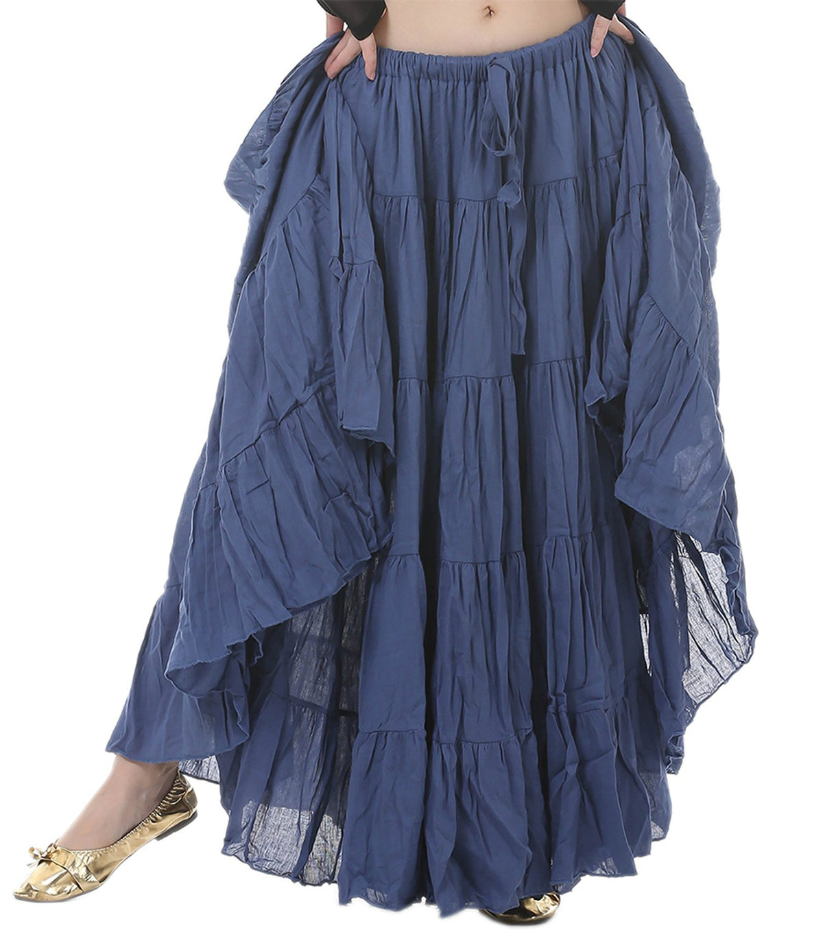 Astage Woman Belly Dance Full Circle Maxi Trible Skirts Linen Bohe Dress