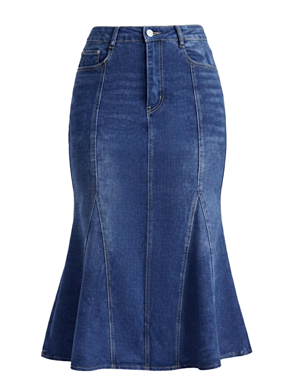 Denim Skirt for Women's Fishtail Midi Jean Skirts
