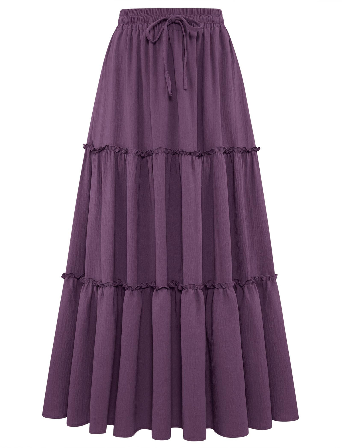Arolina Women's Summer Maxi Skirt Trendy High Waist Pleated Ruffle Long Skirts Flowy Beach Boho Skirt Dress with Pockets