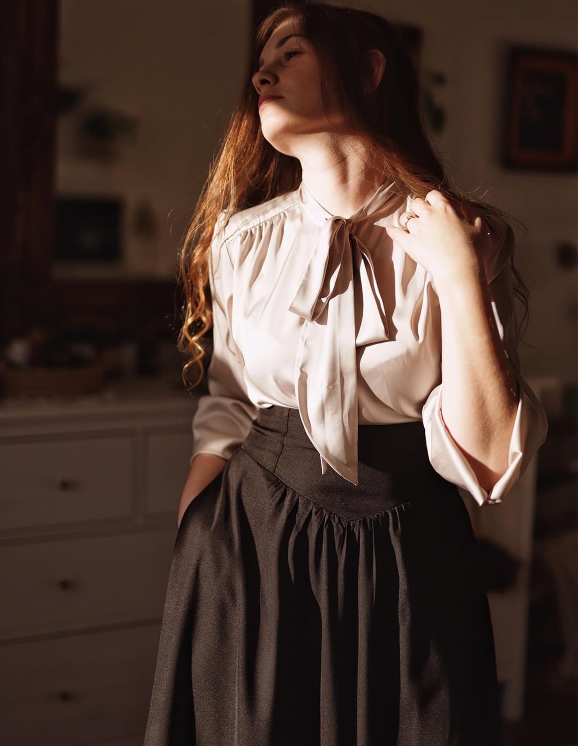Scarlet Darkness Women Renaissance Maxi Skirt Victorian Flowy Long Skirts