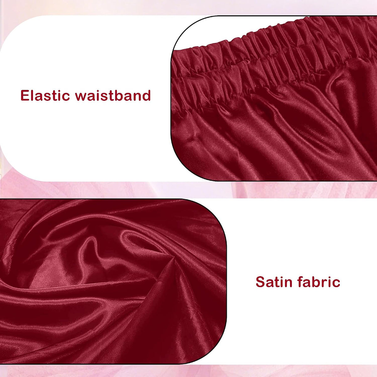 MUNAFIE Women's Maxi Satin Skirt, Long Flowy Belly Dance Skirt for Praise Dance, Fairy Costume, Elastic Waist
