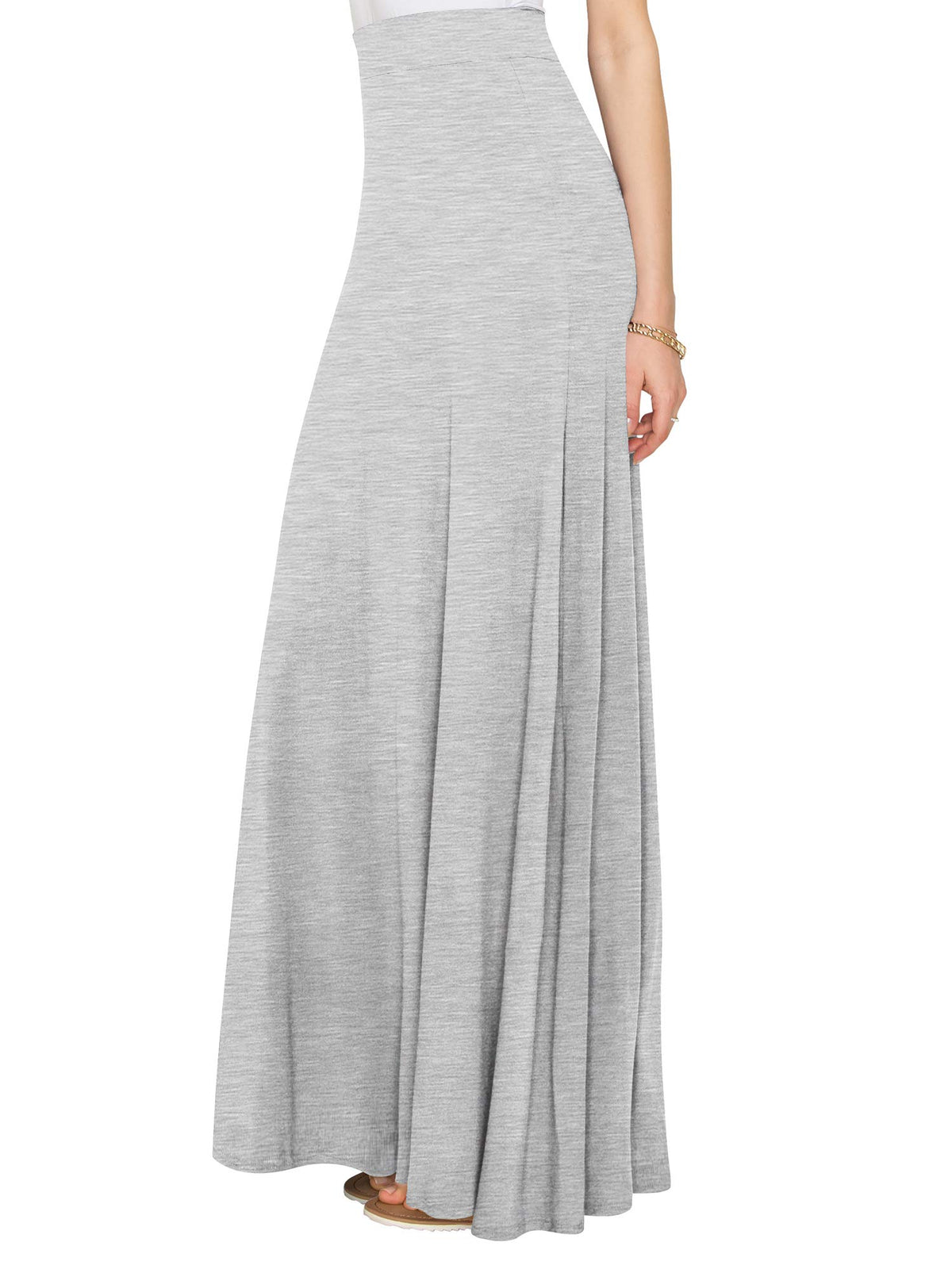 Lock and Love Women's Casual Comfy Stylish High Waist Flare Long Maxi Skirt – Available in Print & Solid Options