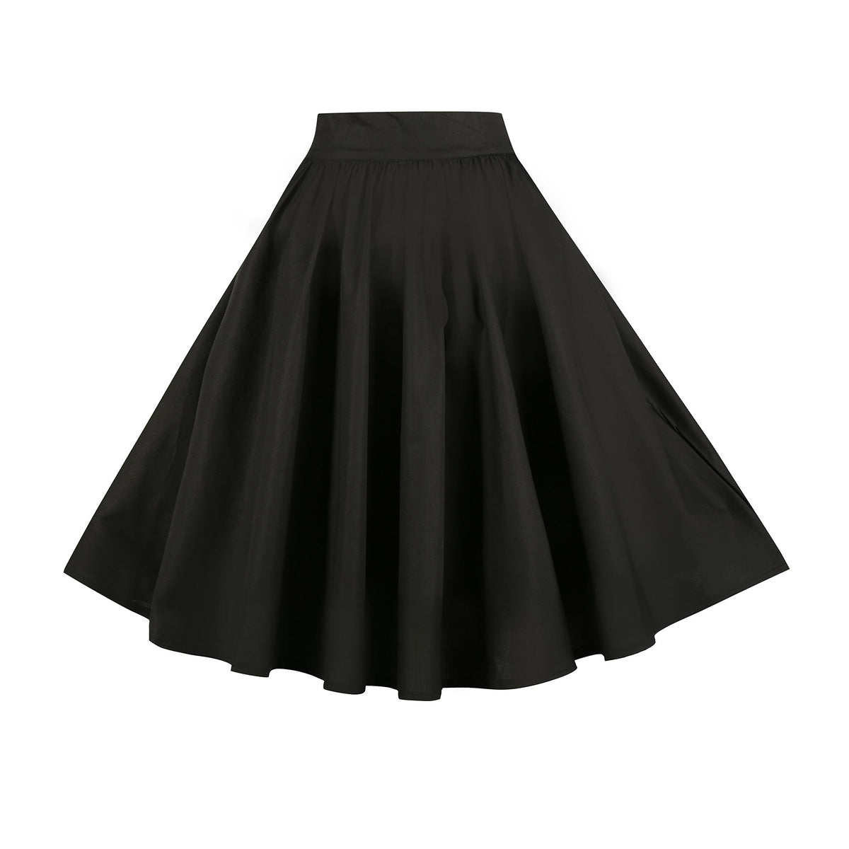 BI.TENCON Women Vintage Skirt Smock Waist Rockabilly Swing Casual Party Skirts