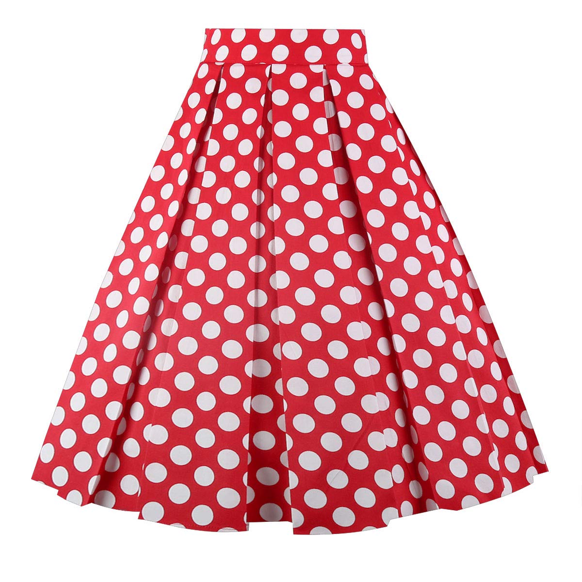 OBBUE Vintage Pleated Skirt A-line Midi Skirts