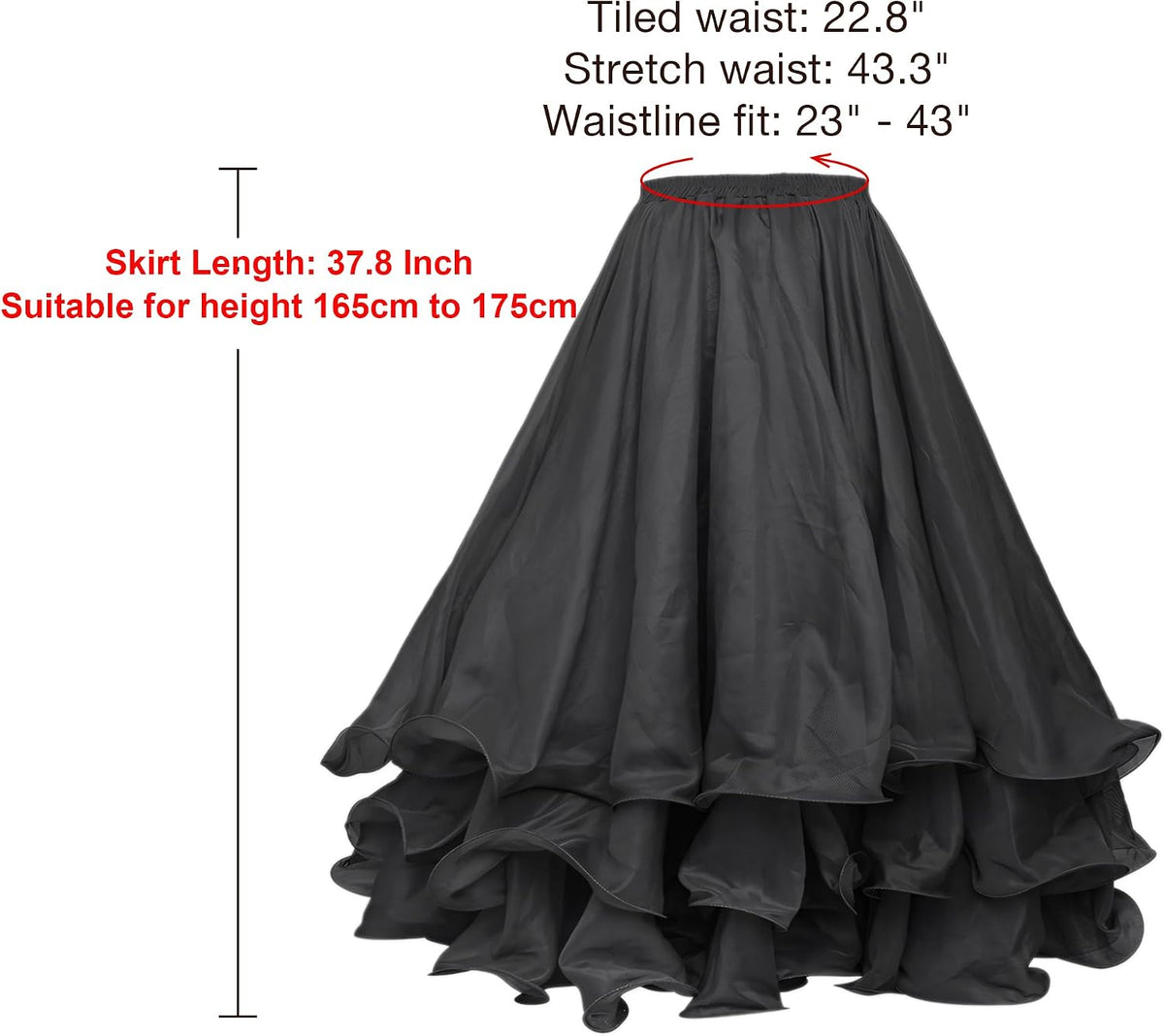 Belly Dance Skirt Halloween Tribal Chiffon Tiered Maxi Full