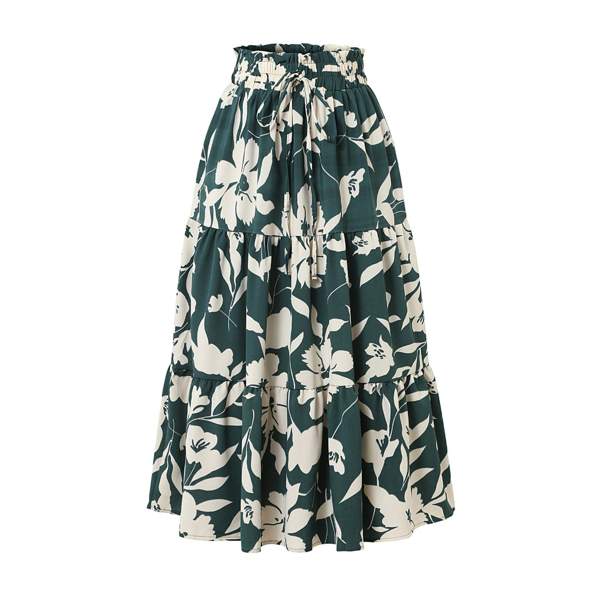 Boho Long Skirts for Women Summer Flowy Pleated A Line Floral Maxi Skirt Y2k Comfy Tiered Elastic High Waisted Skirts