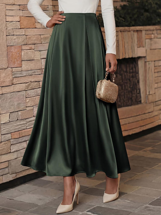 BTFBM Satin Maxi Skirts for Women Fall 2026