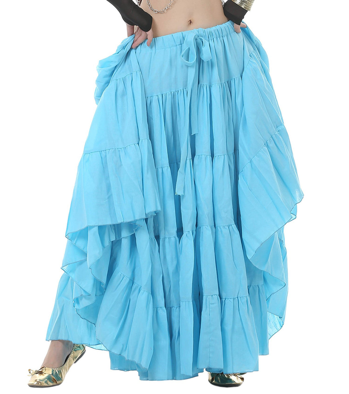 Astage Woman Belly Dance Full Circle Maxi Trible Skirts Linen Bohe Dress