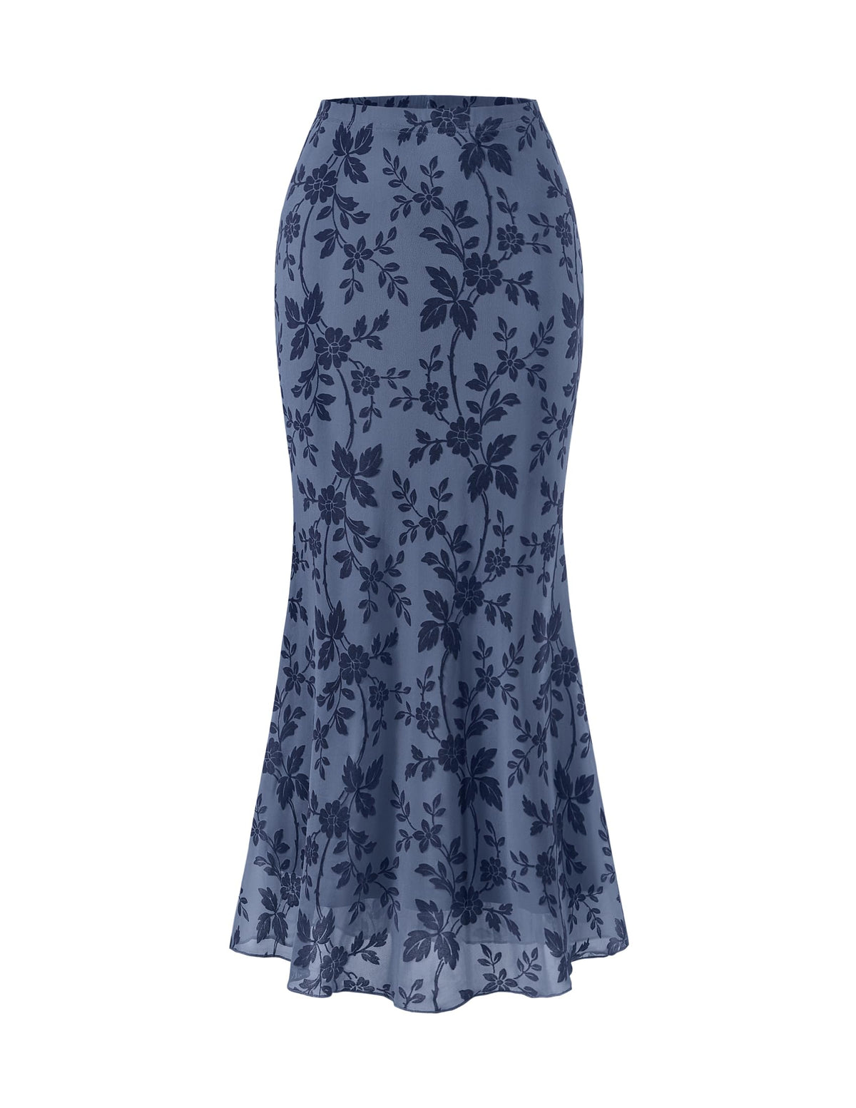 ZESICA Floral Mermaid High Waisted Mesh Maxi Skirts for Women