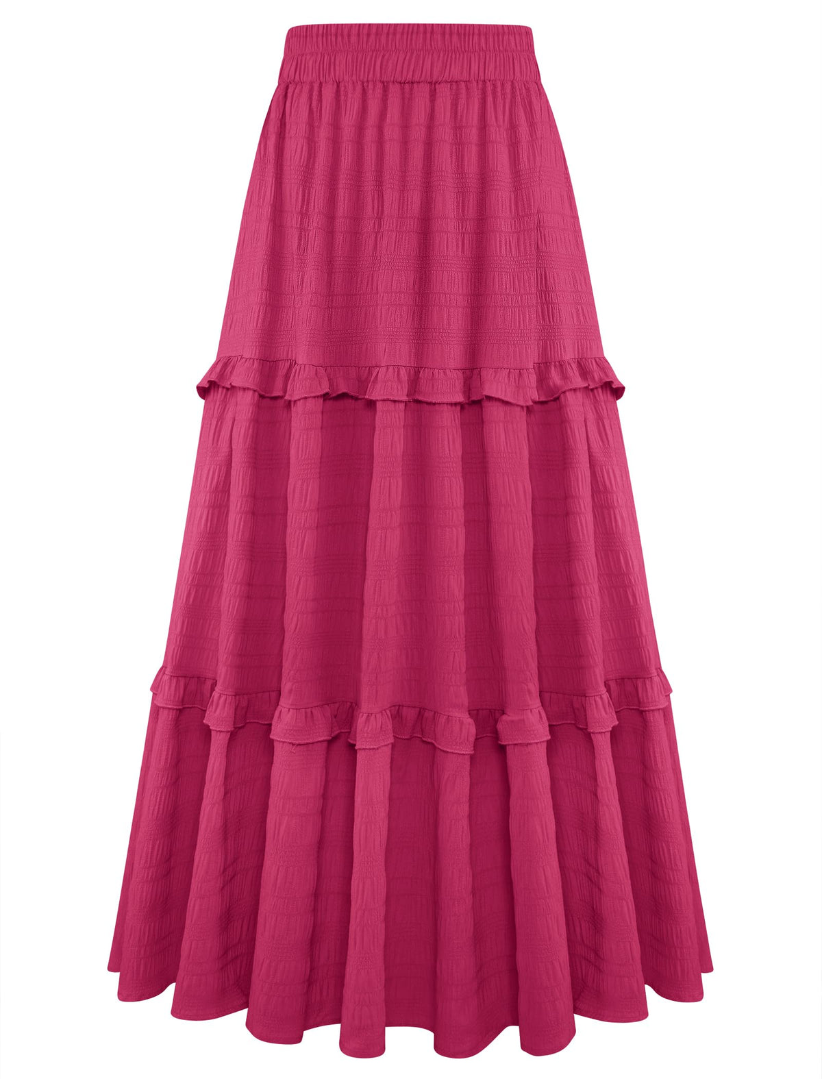 Gracyoga Maxi Skirts for Women Casual Elegant High Waisted A Line Flowy Ruffle Tiered Long Skirt with Pockets