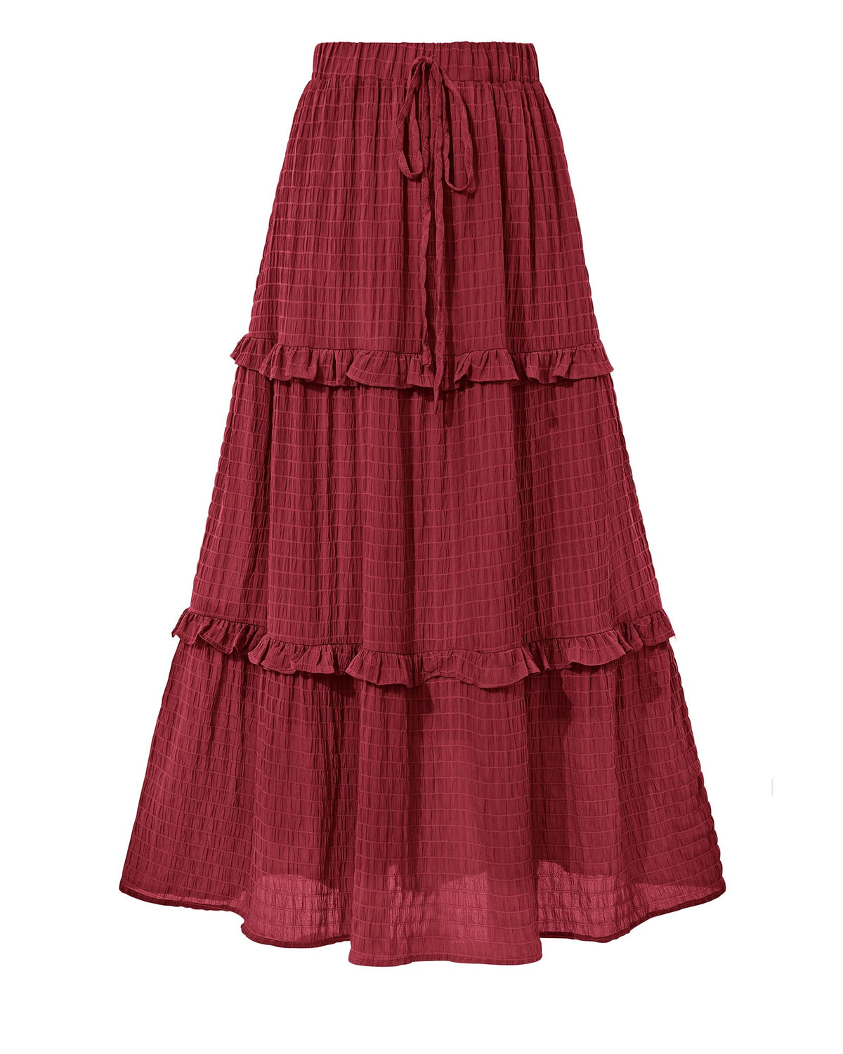 BTFBM Casual Solid Maxi Skirt Fall Clothes Flared A-Line Skirts for Women