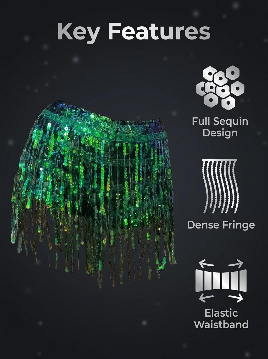 Women's Sequins Tassel Skirts Shorts Booty Dance Festival Bottoms