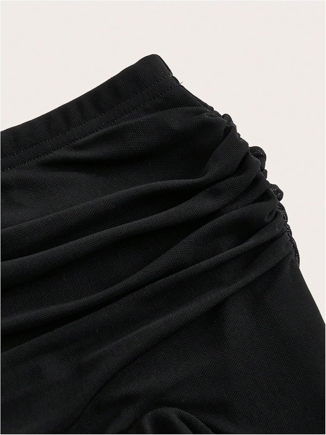 WDIRARA Women's Ruched Mesh Trim Skirts