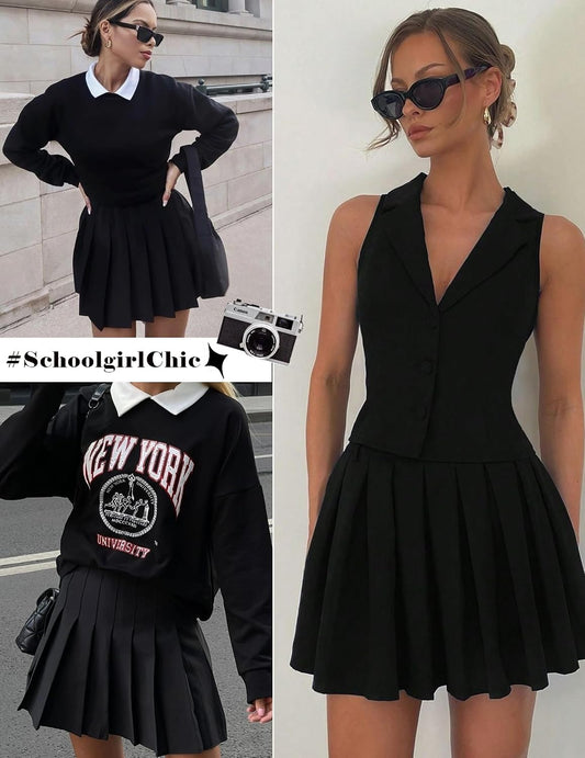 Avidlove Short Pleated Skirts for Women Cheerleader School Uniform