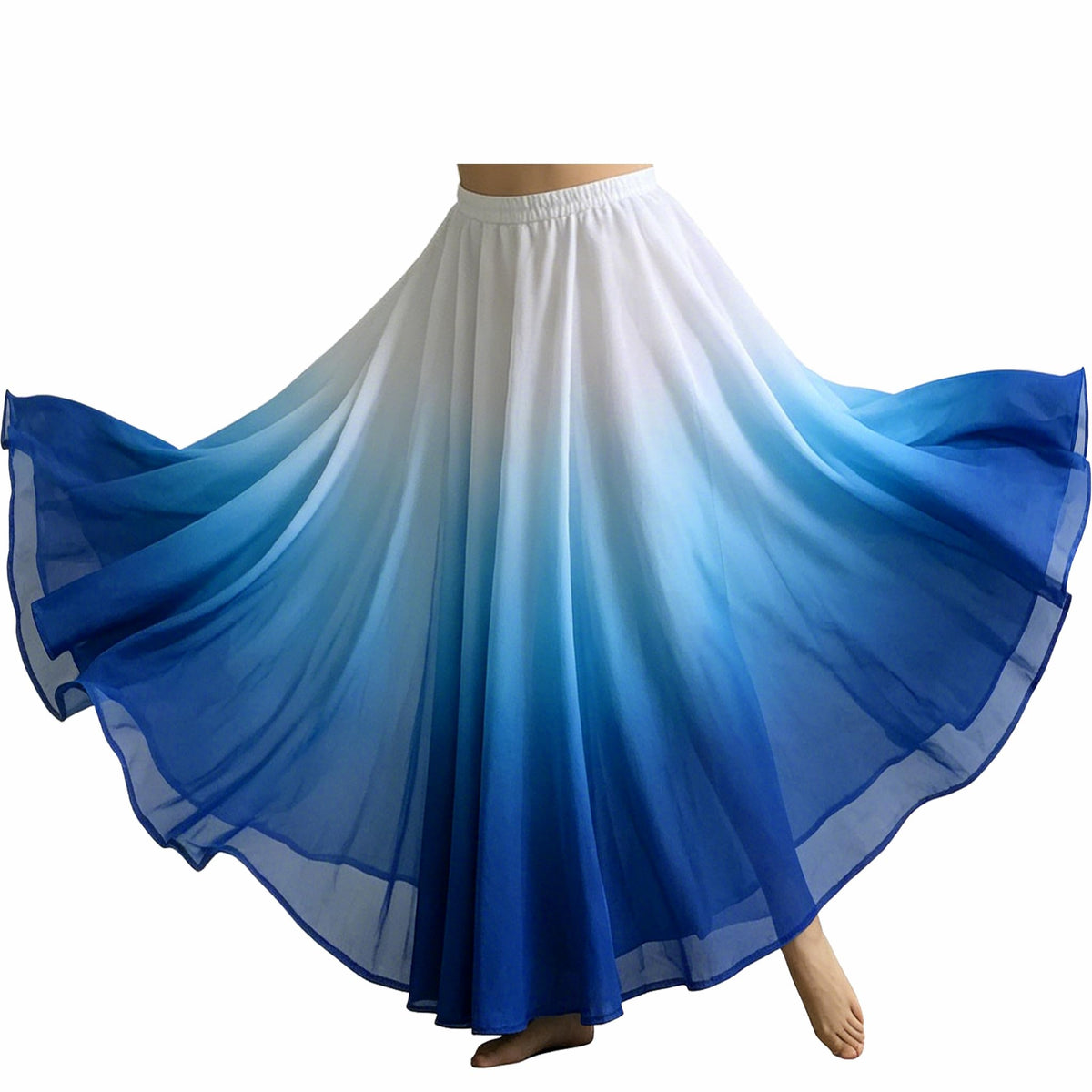 Wuchieal Women's Belly Dance Skirts Tribal Chiffon Full Skirts,Praise Dance Skirt,Mexican Skirt