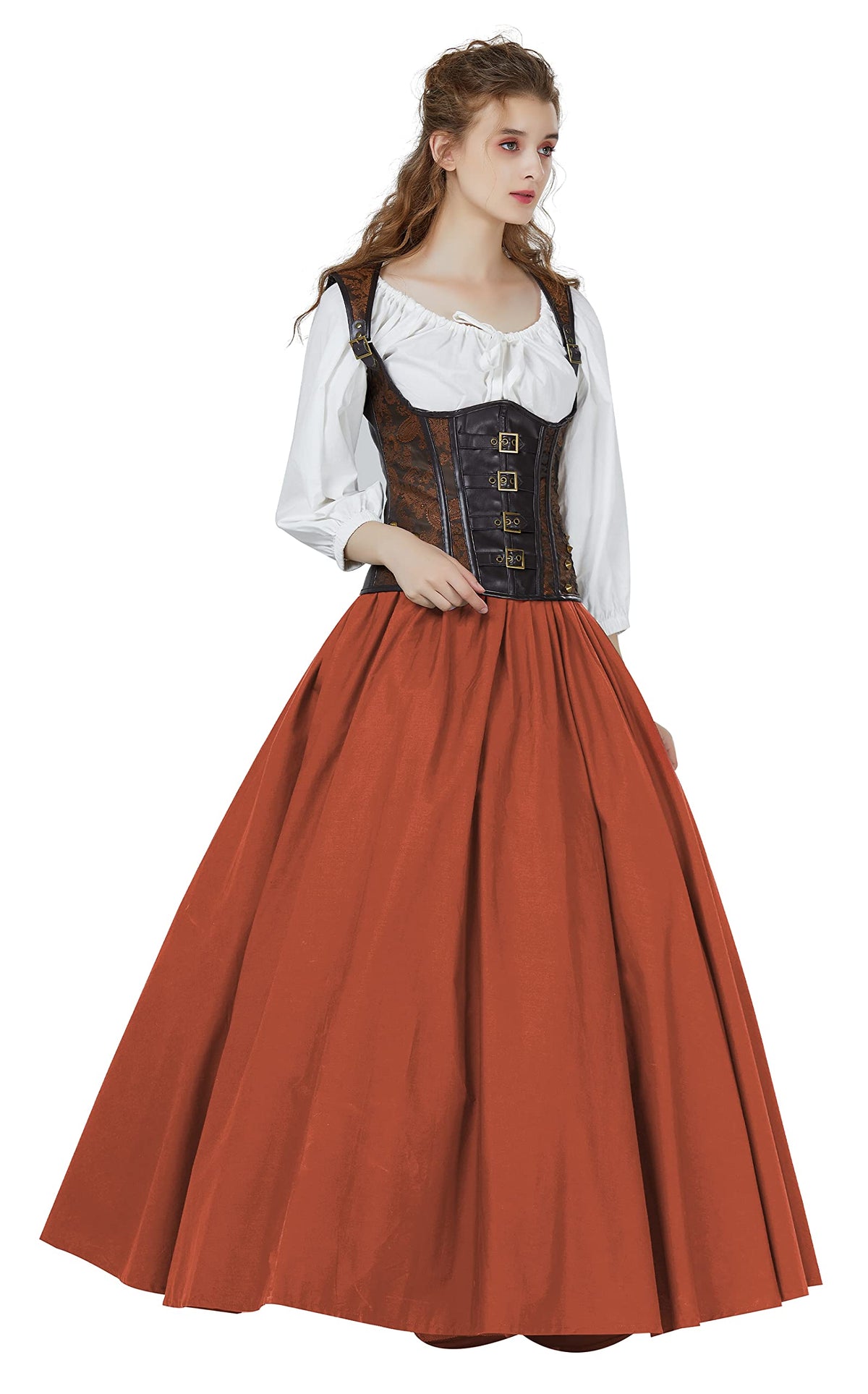 BEAUTELICATE Victorian Dress Renaissance Skirt Gypsy Long Maxi Medieval Skirt A-line Full Length