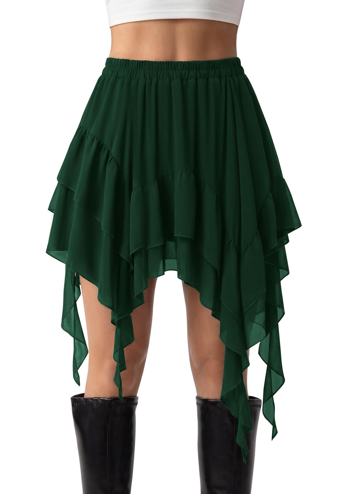 Scarlet Darkness Women's Mini Skirts Renaissance Boho Tiered Layers Skort