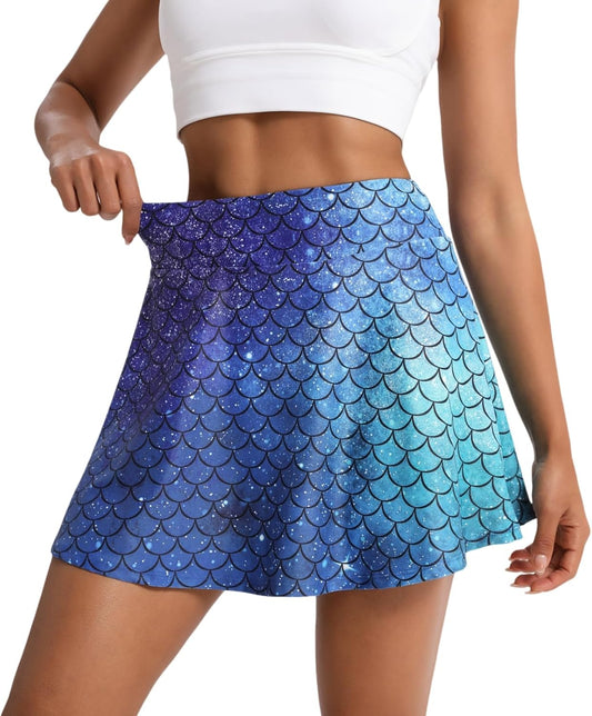 Women's Tennis Skirt Pleated Athletic Skirt with Shorts Pocket High Waisted Golf Skort for Workout Pickleball