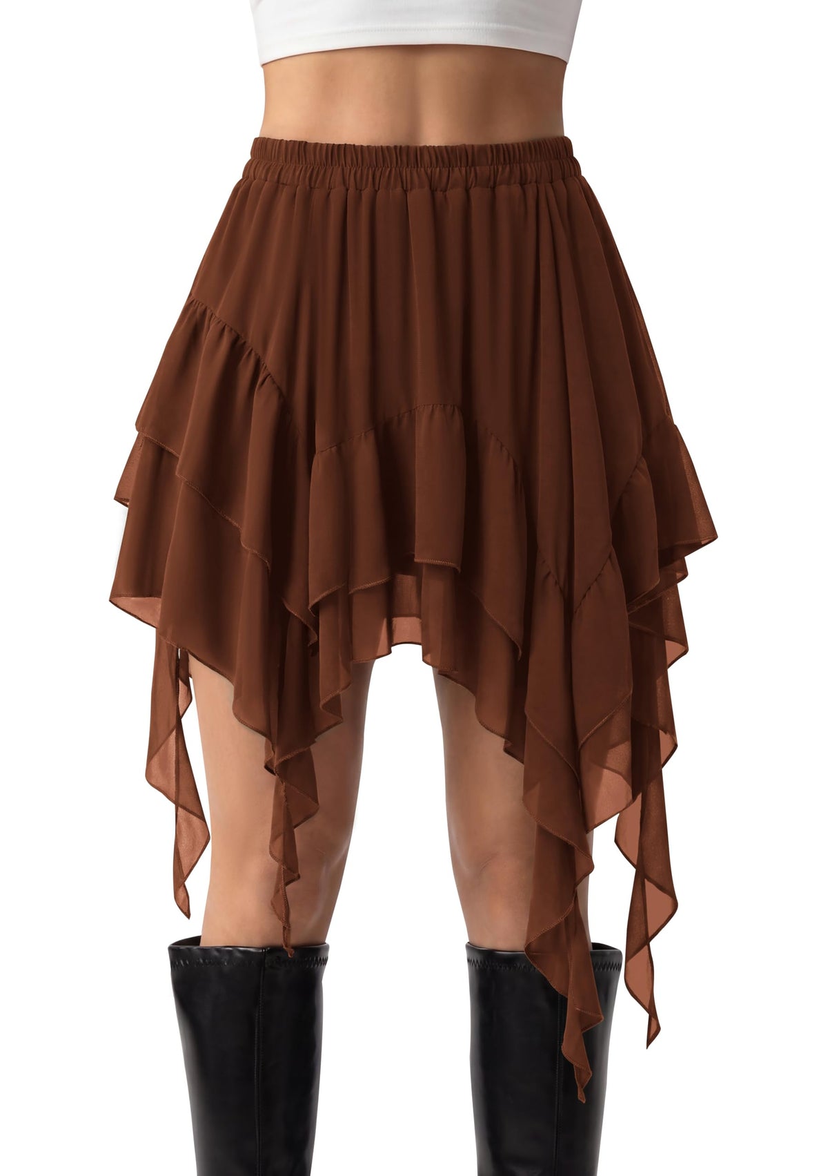 Scarlet Darkness Women's Mini Skirts Renaissance Boho Tiered Layers Skort