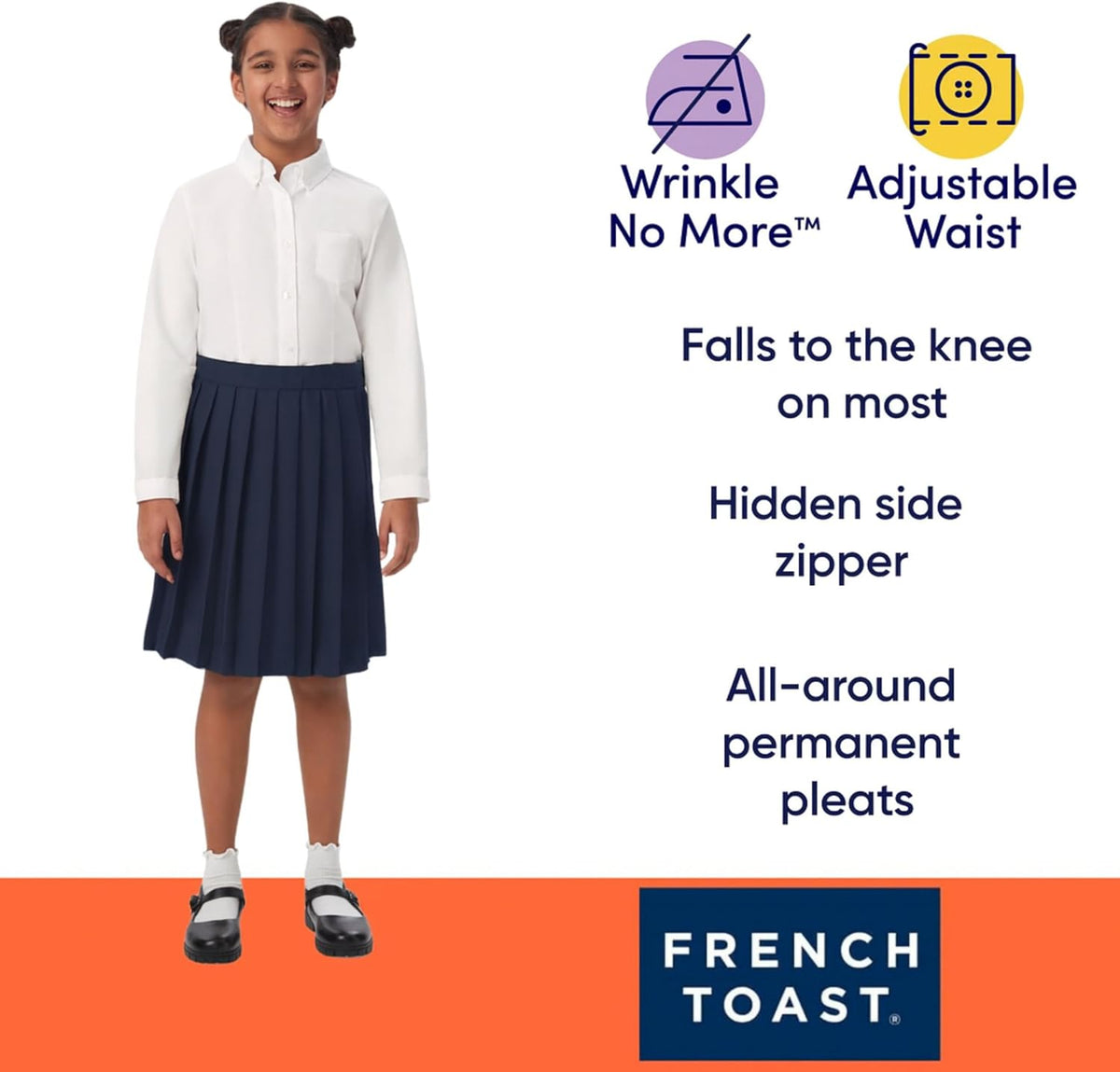 French Toast Girls' Pleated Skirt