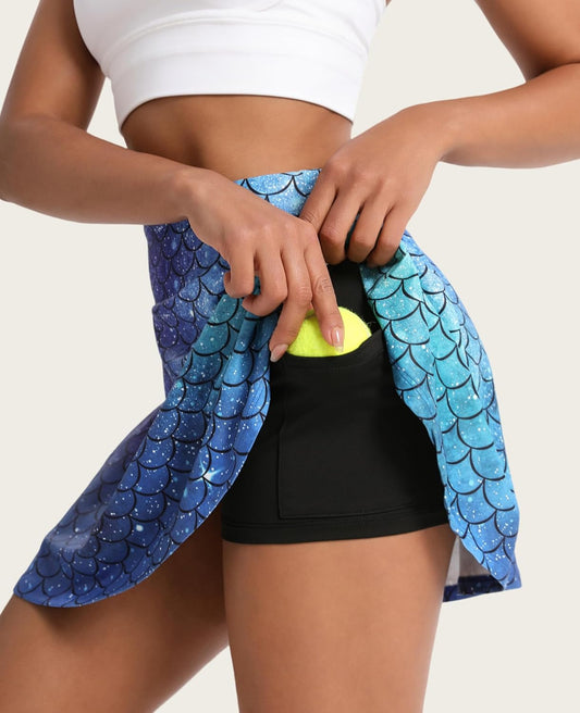 Women's Tennis Skirt Pleated Athletic Skirt with Shorts Pocket High Waisted Golf Skort for Workout Pickleball