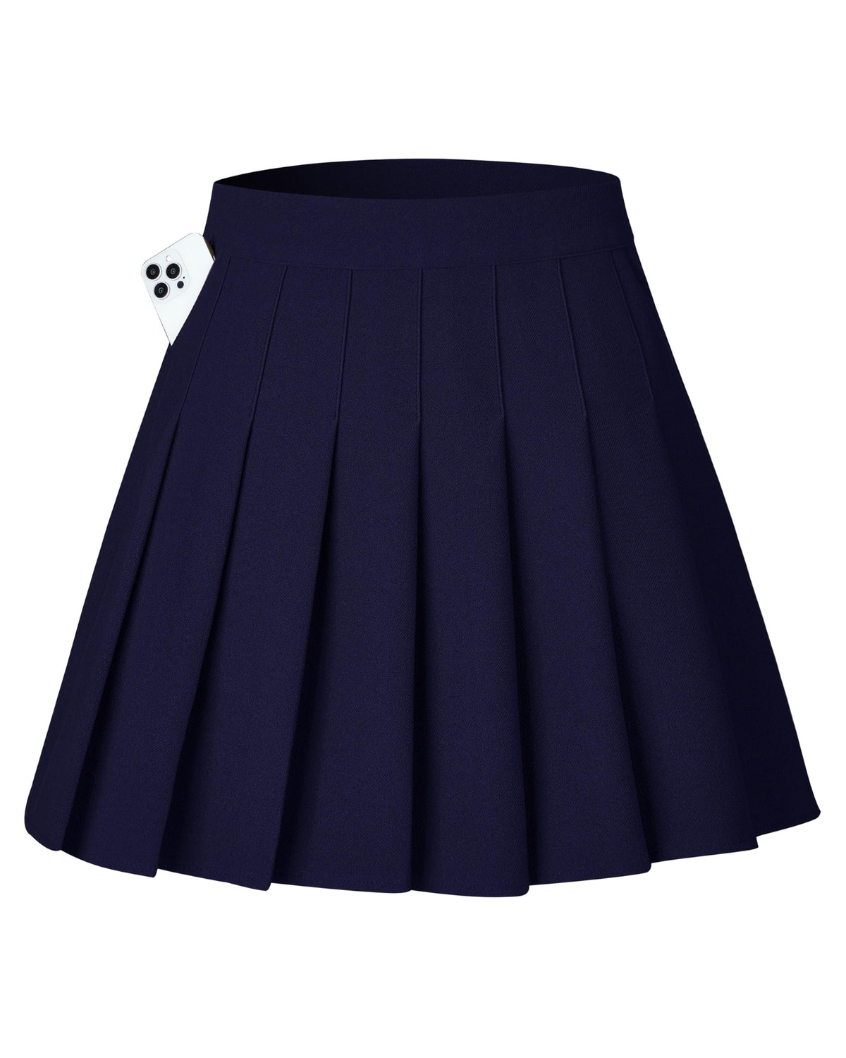 Shestellar Women's High-Waisted Pleated A-Line Mini Tennis Skater Skirt