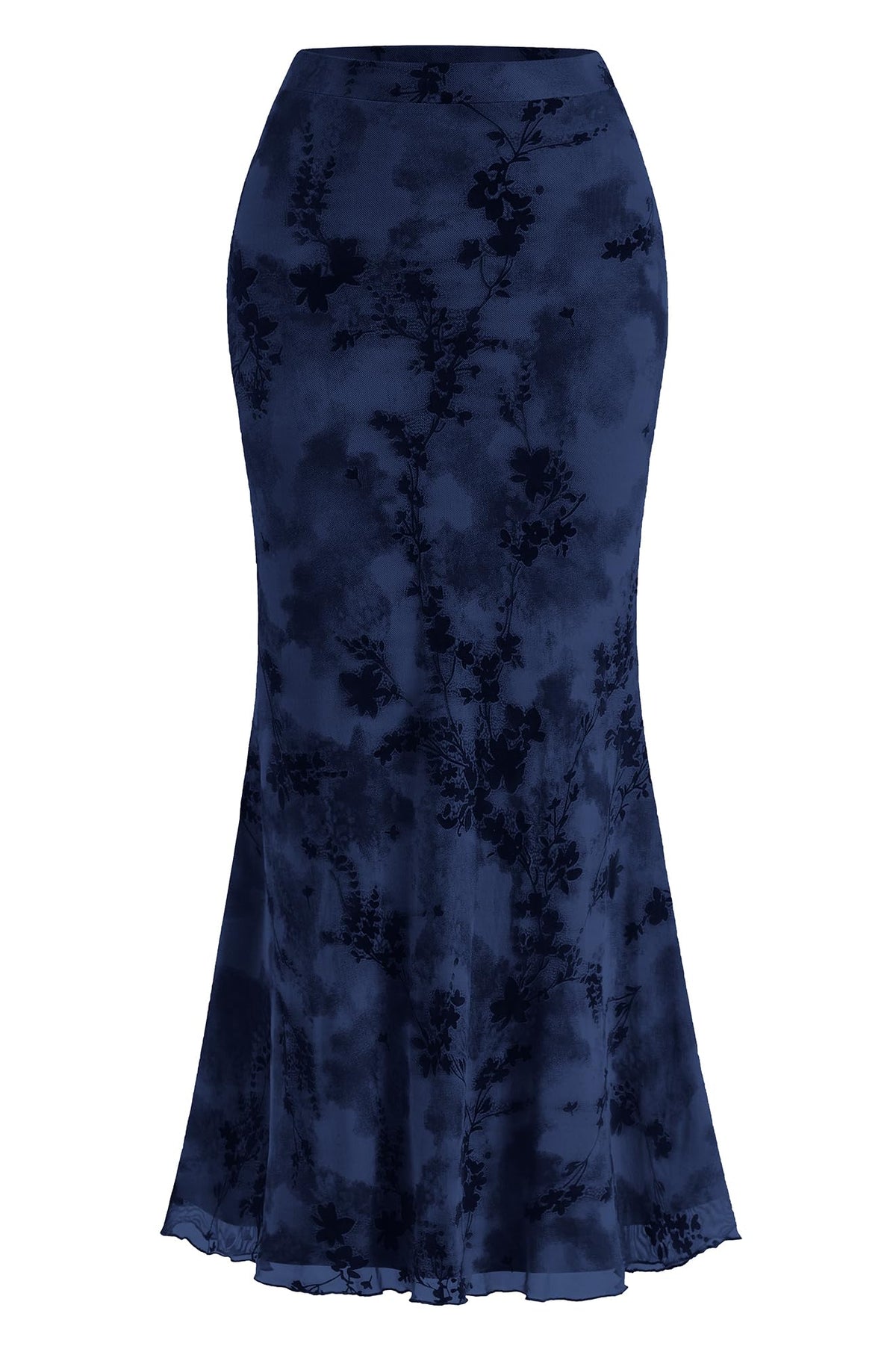 BTFBM Womens Floral Mesh Maxi Skirts