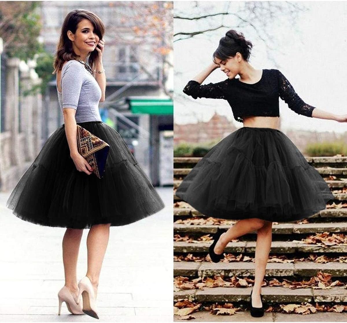 BABYONLINE D.R.E.S.S. Women Tutu Skirt Knee Tulle Skirt Petticoat Skirts Crinoline Rockabilly Tutu Skirts Slip