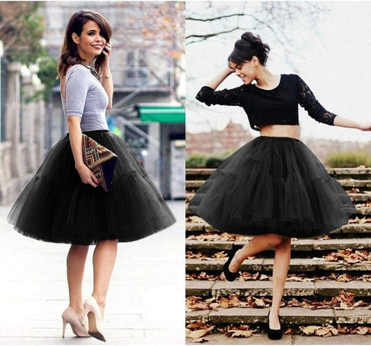 BABYONLINE D.R.E.S.S. Women Tutu Skirt Knee Tulle Skirt Petticoat Skirts Crinoline Rockabilly Tutu Skirts Slip