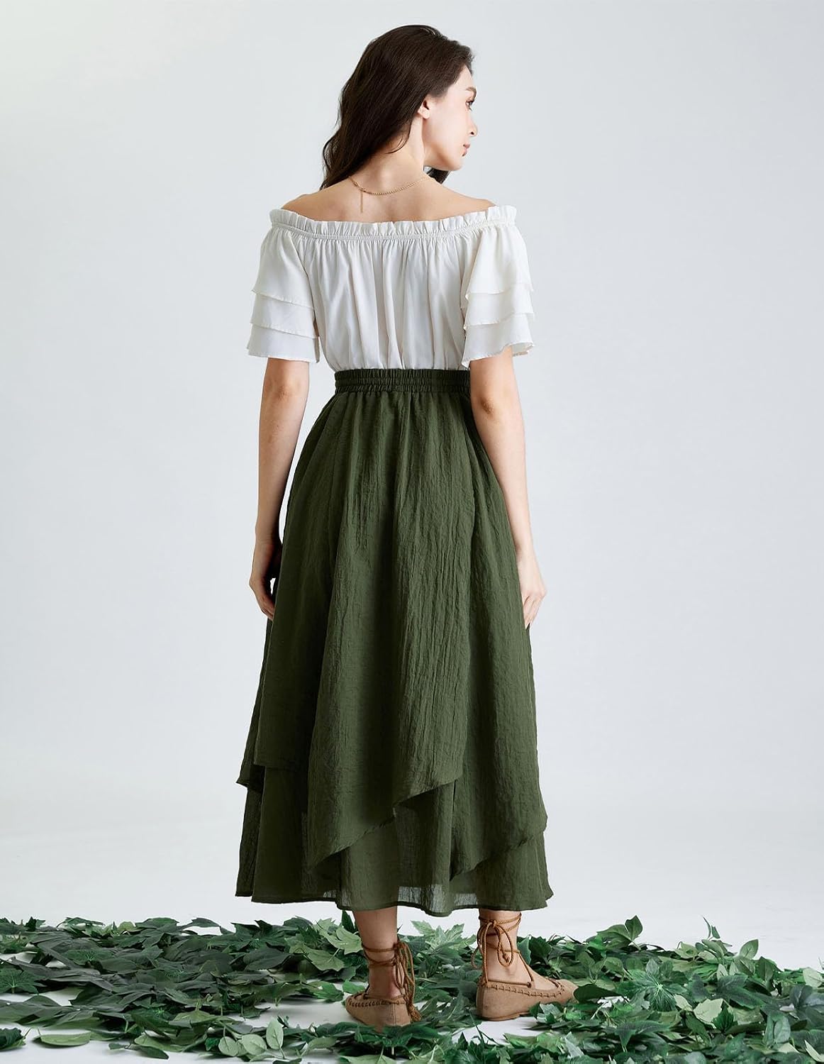 Scarlet Darkness Women Renaissance Long Skirt A Line Layered Maxi Skirts