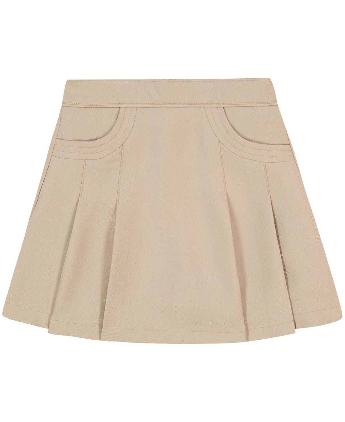 Nautica Girls' School Uniform Pleated Pull-on Scooter Skirt with Undershorts, Knit Waistband & Functional Pockets