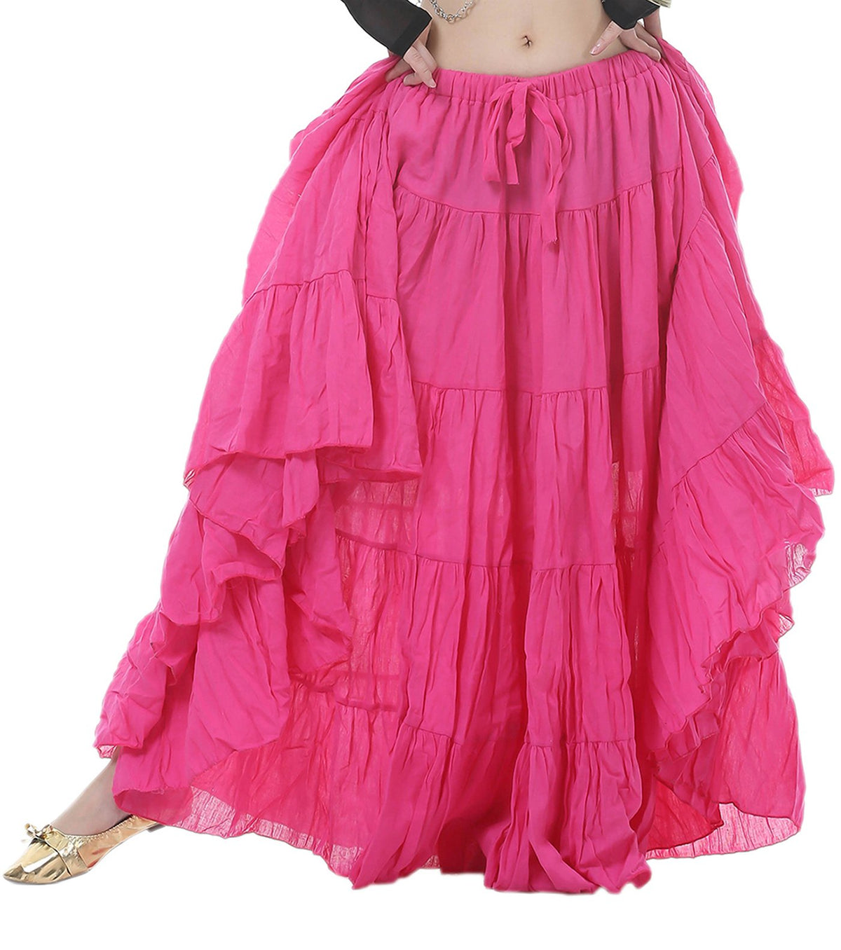 Astage Woman Belly Dance Full Circle Maxi Trible Skirts Linen Bohe Dress