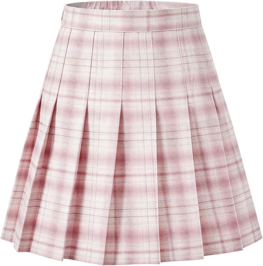 Pleated Skirts for Women High Waisted Tennis Skort Basic Casual Mini Skirt