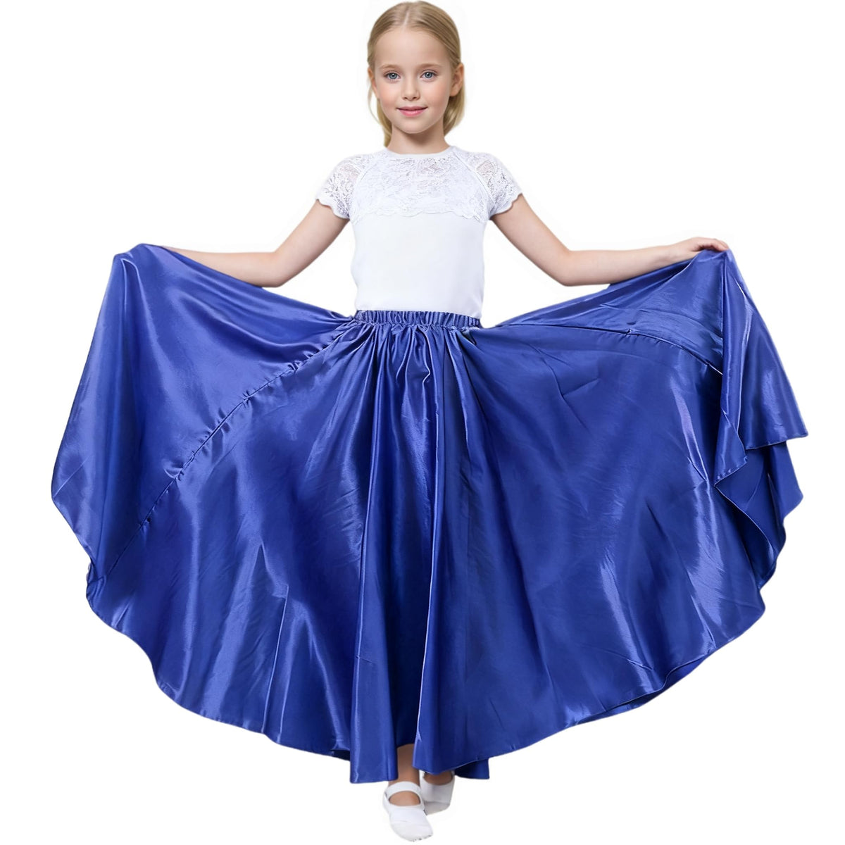 SANCAN Girls Belly Latin Talent Show Dance Skirt