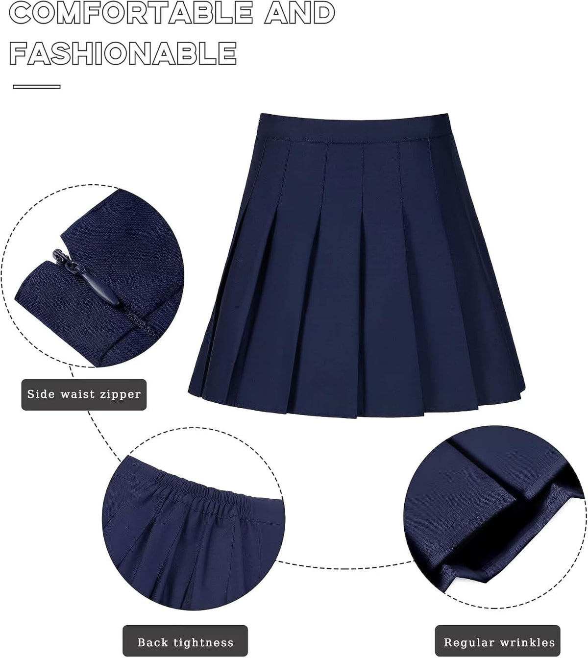 Pleated Skirts for Women High Waisted Tennis Skort JK Style Casual Skirt