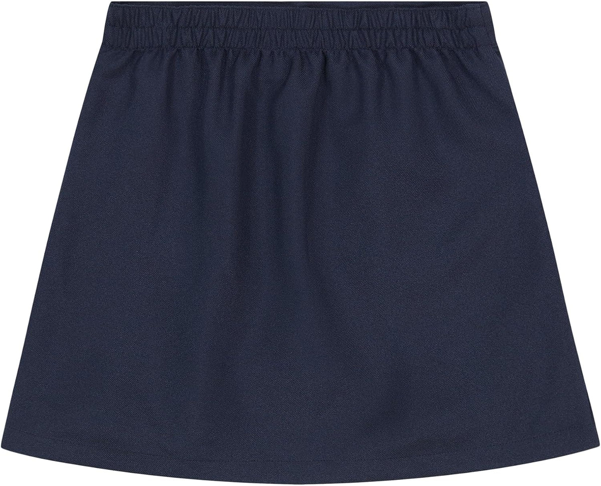 Nautica Girls' School Uniform Pleated Pull-on Scooter Skirt with Undershorts, Knit Waistband & Functional Pockets