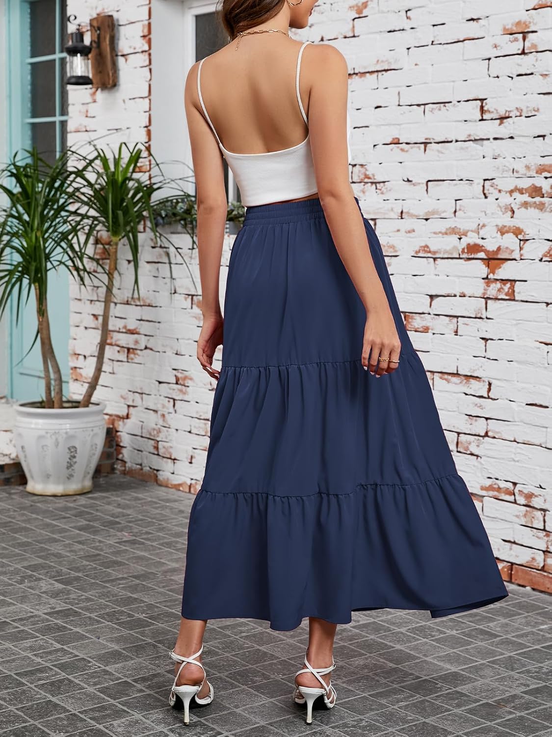 Arolina Maxi Skirts for Women Summer Boho Flowy Tiered Long Beach Skirt