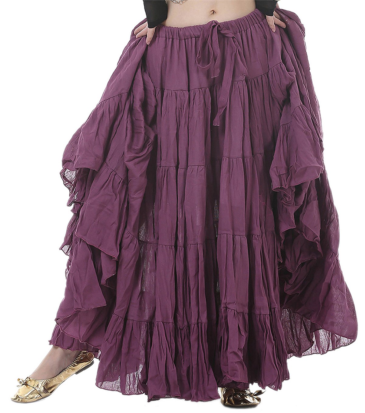 Astage Woman Belly Dance Full Circle Maxi Trible Skirts Linen Bohe Dress