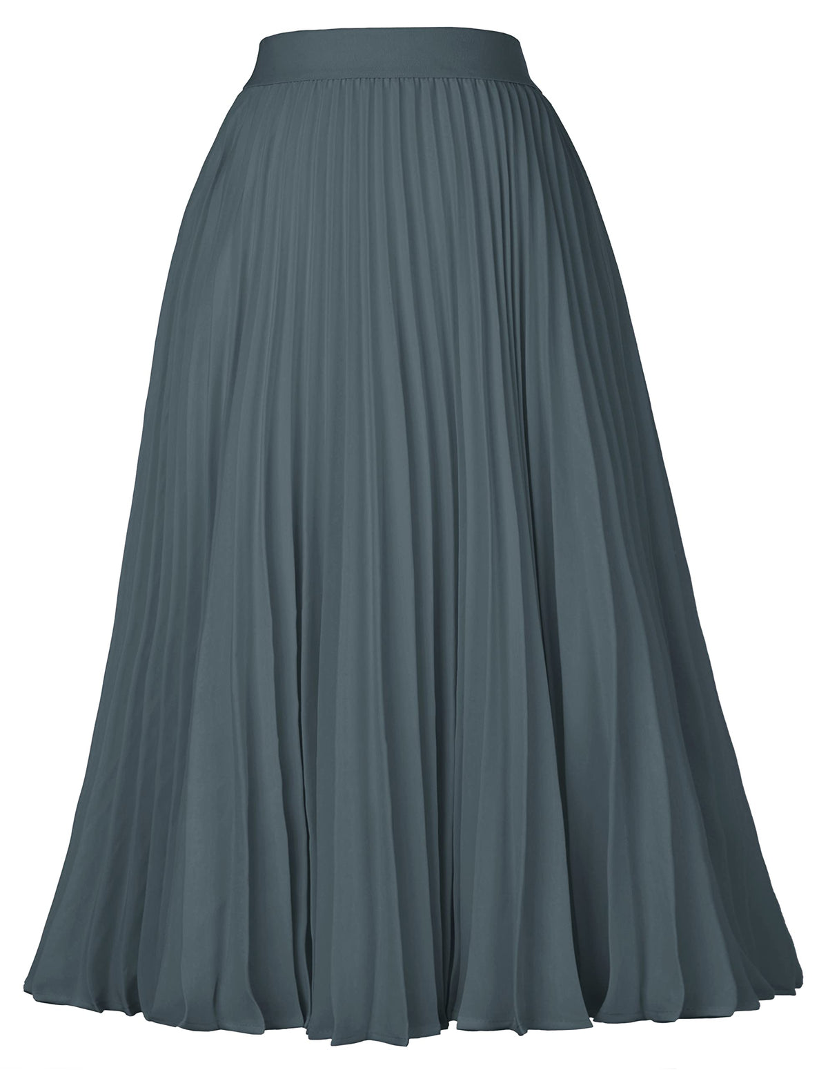 GRACE KARIN Pleated Midi Skirt for Women Chiffon A-Line Outfits