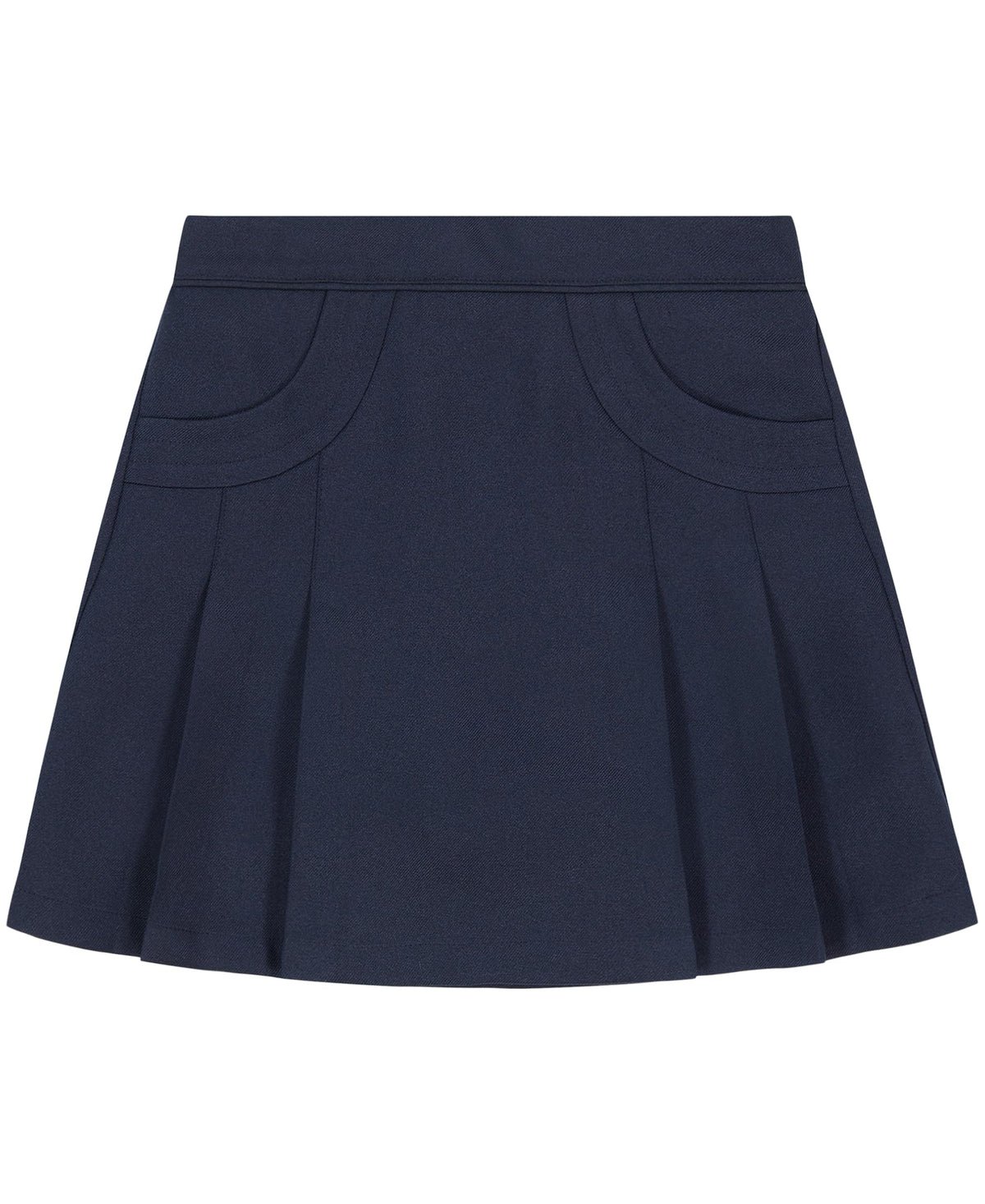 Nautica Girls' School Uniform Pleated Pull-on Scooter Skirt with Undershorts, Knit Waistband & Functional Pockets