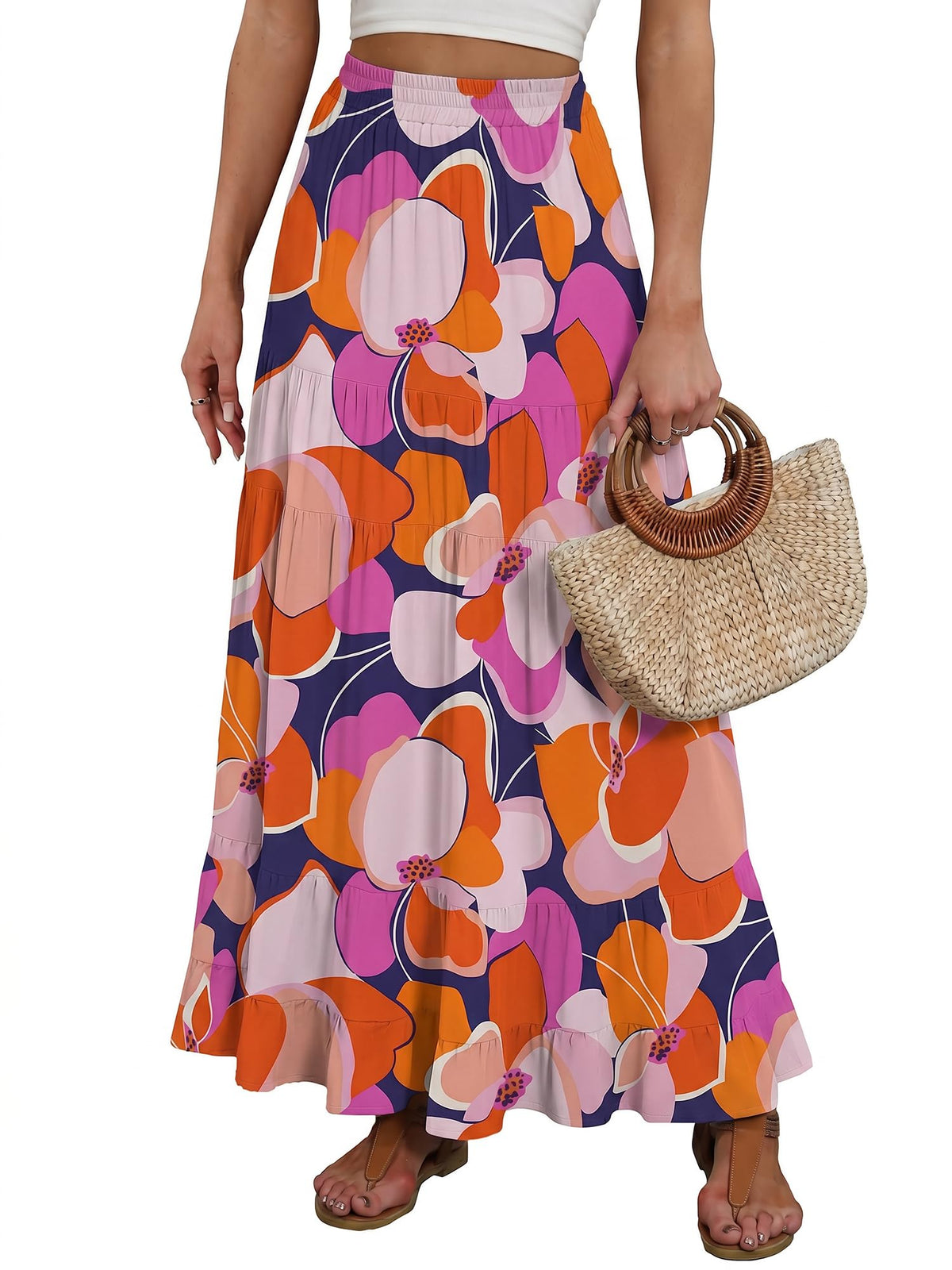 ANRABESS Women’s Summer Flowy Maxi Skirts with Pockets