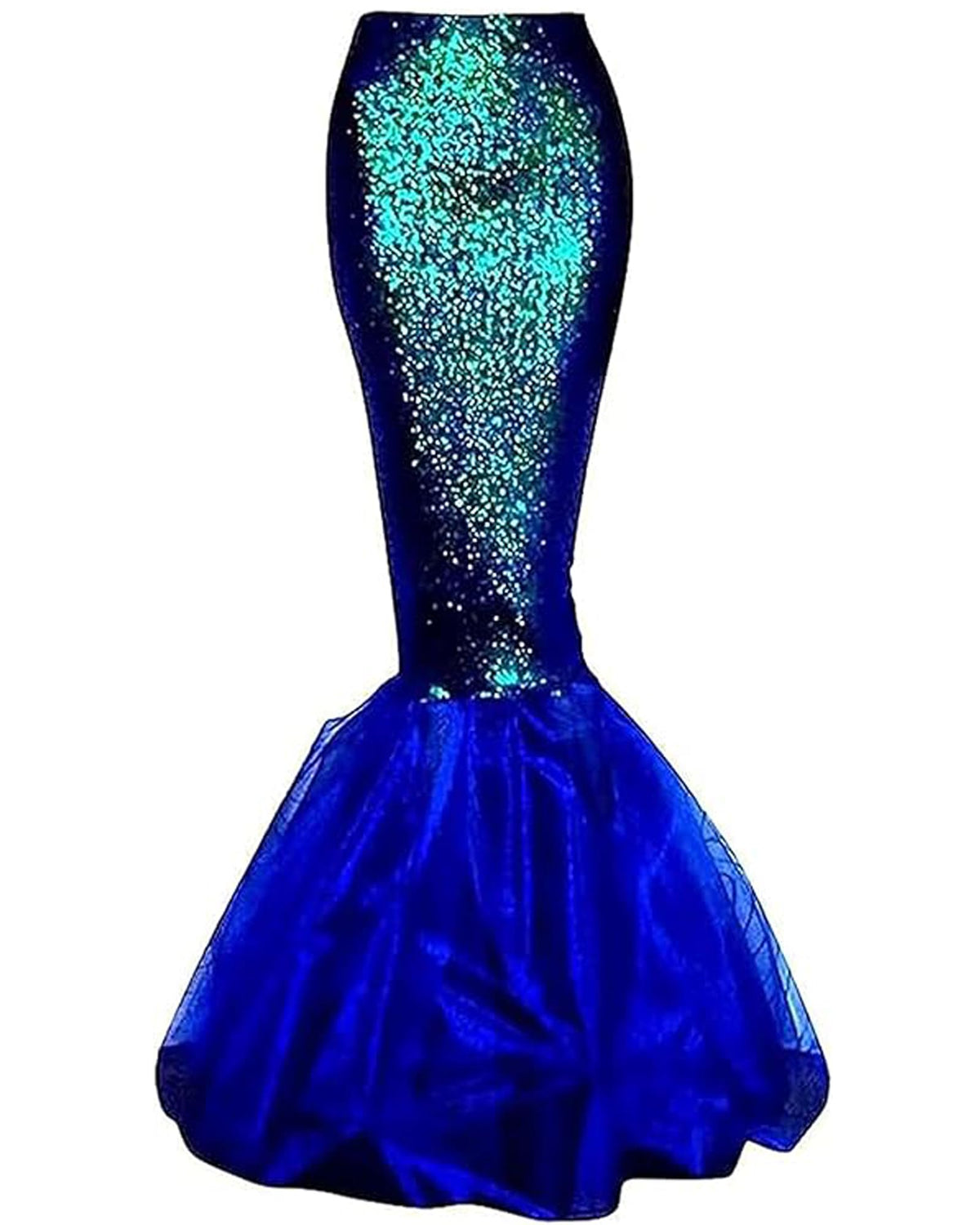 Women Halloween Mermaid Costumes High Waist Sequin Scales Bodycon Fishtail Skirt Masquerade Cosplay Party Outfits