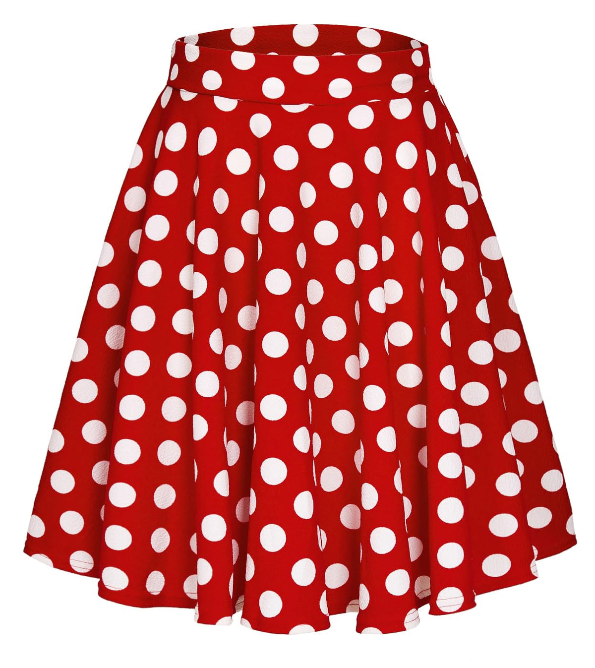 EXCHIC Women's Casual Stretchy Flared Mini Skater Skirt Basic A-Line Pleated Midi Skirt