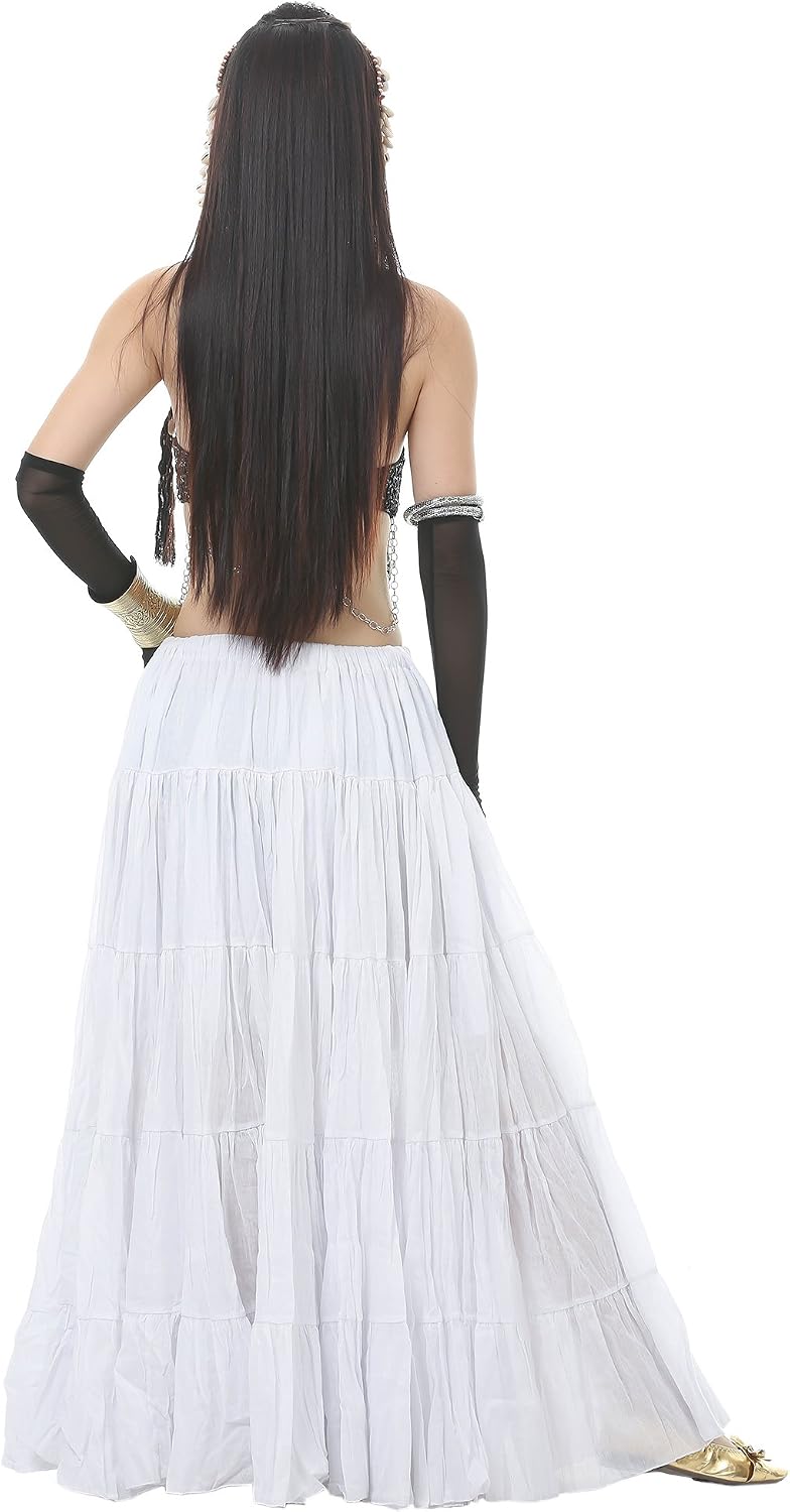Astage Woman Belly Dance Full Circle Maxi Trible Skirts Linen Bohe Dress