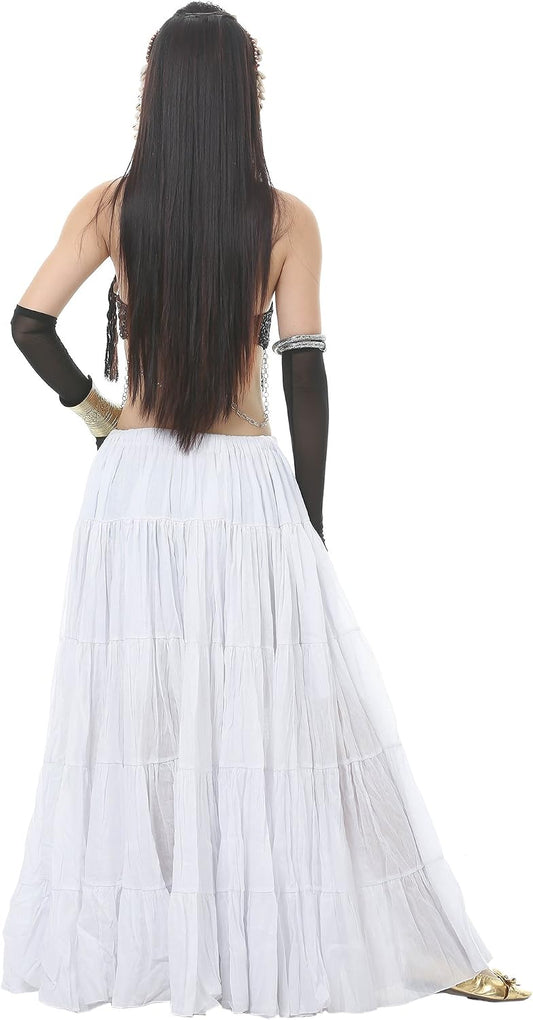 Astage Woman Belly Dance Full Circle Maxi Trible Skirts Linen Bohe Dress